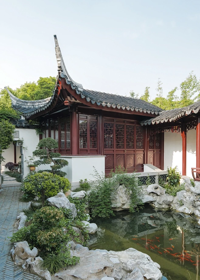 苏州园林设计公司_景观、庭院、花园、别墅庭院设计_园林效果图片_苏州融景景观营造有限公司_公司佳作：木渎桃花源中式设计-花瓣网