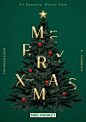 Green trendy Christmas advertisement (poster template)