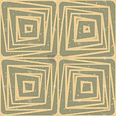 矢量无缝手绘几何线正方形瓷砖复古模式