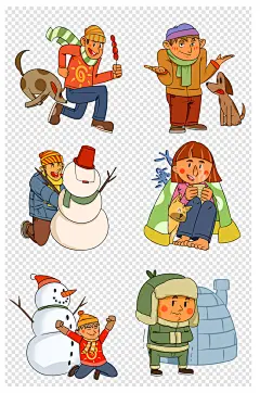 手绘壁画大寒人物手绘合集