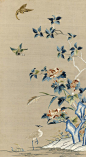 AN EMBROIDERED PEARLWORK 'BIRD AND FLOWER' SCROLL QING DYNASTY, 18TH – 19TH CENTURY. scroll | sotheby's hk0675lot96zhwfr