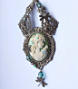 Victorian Green cameo choker(09817)