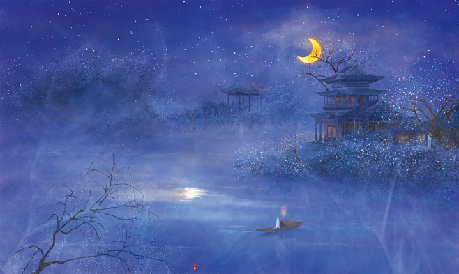 昨夜星辰昨夜风_寂阳__插画师作品_涂鸦王国gracg.com-花瓣网