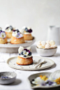 ... lemon curd, blueberry and almond tea cakes ... #recipes