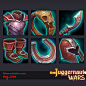 Props, Armor, Weapon, Julia Titova : Items / stuff for Action RPG MOBA game Juggernaut Wars - https://jw.my.com/