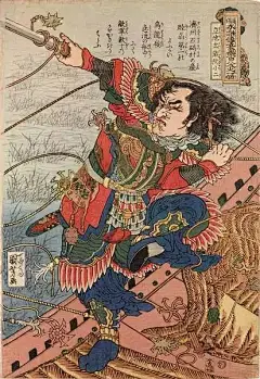 看日本绘画，水浒豪杰百八人 : 歌川国芳画水浒中国古代关于水浒人物的画谱、插图屡见不鲜，仅在明代和清代就有十种左右。作为四大名著之一的《水浒传》，一直以来都是画家们所津津乐道的题...