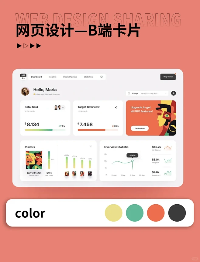 网页设计 | B端卡片类界面设计分享 - 小红书-花瓣网
