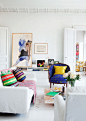 Decorating Ideas: 12 White Rooms with Pops of Color