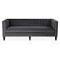 Lindy 90" Tuxedo Sofa, Charcoal Velvet