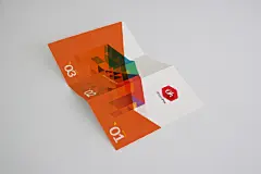 黄色的英文三折页样机