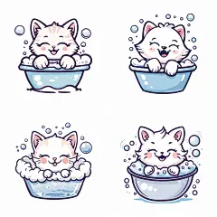 宠物美容主题小猫洗澡 - 小红书