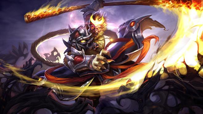 王者荣耀高清原画psd源文件21g角色宣传图cg设定齐天大圣孙悟空战士