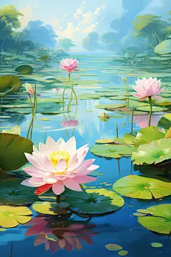 AI数字艺术大暑节气的图插画