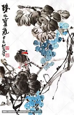写意葡萄装饰画