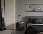 The bedroom in shades of gray