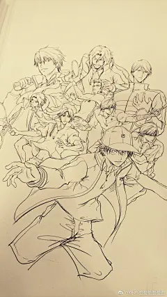 #网球王子#  許斐剛画的『テニスの王子様-Rising Beat-』一周年贺图！ ​​​​