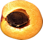 cut half Apricot PNG