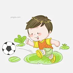 健身踢足球的小男孩插画图片大小2000x2000px 图片尺寸883.94 KB 来自PNG搜索网 pngss.com 免费免扣png素材下载！黑白足球#健身运动#卡通手绘#绿色的小草#踢足球的小男孩#踢足球运动#