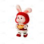 3D春节兔子元素贴纸