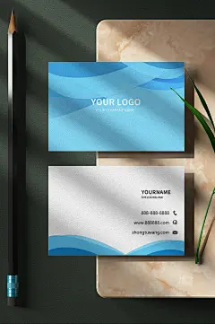 创意企业公司名片蓝色简约名片