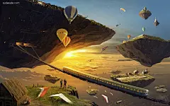 战斗民族也有细腻的一面！俄罗斯艺术家Alex Andreev的一组概念插画作品，Alex现居圣彼得堡，其作品通常带有强烈的孤独、神秘特征，而且想象力丰富，其中诸多虚构的场景诡异且怪诞，让人叹为观止。