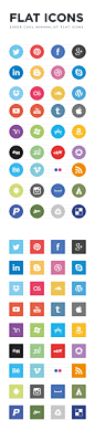 FREE Flat Social Icons EPS on Behance