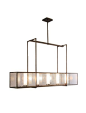 One of our most popular contemporary fixtures, this 54" wide linear suspension features a fine mesh diffuser and light blown glass cylinders. The finish is Light Bronze. Hammerton PL2159