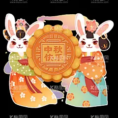 中秋玉兔    - 源文件下载【酷图网】中秋玉兔,中秋节素材,月饼,国潮兔子,兔子,圆月,中秋,玉兔,兔子免扣,中秋素材