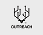 OUTREACH商标 麋鹿 犄角 电子产品 电路 黑白色 线路 商标设计  图标 图形 标志 logo 国外 外国 国内 品牌 设计 创意 欣赏