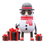 Snowman Character Is Doing Maintenance  3D Illustration