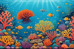 海底世界海洋馆插画图片