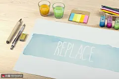 淡雅清新画板场景 插画手稿 画画场景模型 VI样机素材 MOCKUP Vol.08 手绘展示 颜料工具