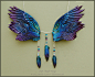 Brenda Lyons参照各种飞禽翅膀的配色与样式做出的饰品~