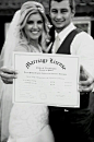 Bride and groom-Marriage license photo-Rustic wedding