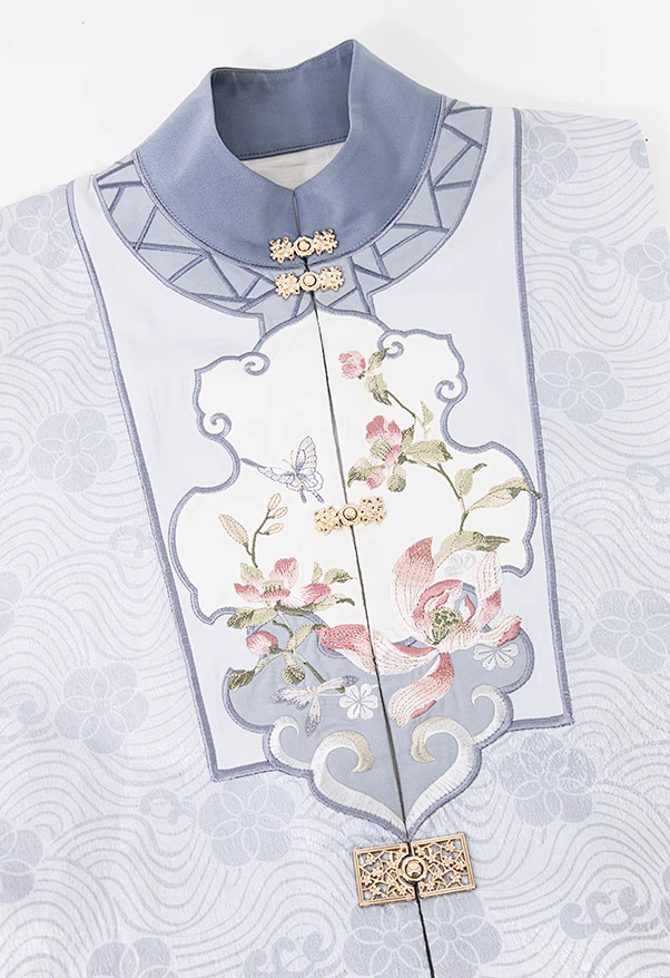 远山乔【风露清愁】明制汉服女秋冬刺绣比甲...