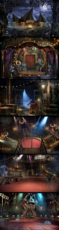 Love colors, layered staging to add dimension to downstage areas - possible part for fortune teller????: 马戏团舞台
