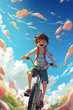 数字艺术学生放假开心过暑假扁平风插画