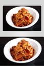 韩国泡菜炒培根食物摄影图片