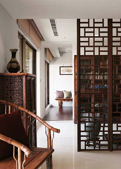 中式家居装修实景效果图—土拨鼠装饰设计门...