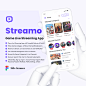 150屏游戏直播应用程序 UI 套件 Streamo – Game Live Streaming App UI Kit figma