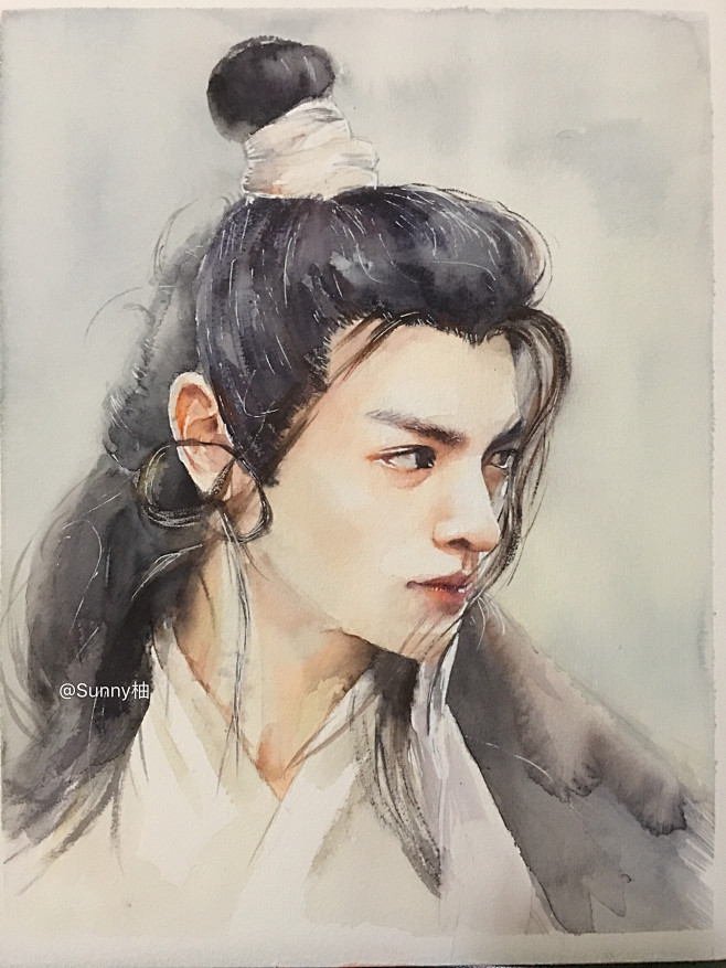 润玉罗云熙香蜜沉沉烬如霜水彩手绘