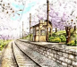 【彩铅欣赏】十分漂亮的日本彩铅风景画~