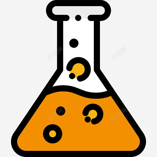 烧瓶研究科学4线性颜色图标 平面电商 创...