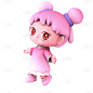 3D女孩元素贴纸
