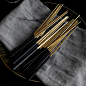 如诣 欧式304金属黑柄筷子10双装不锈钢创意西餐餐具套装-淘宝网