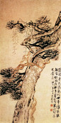 漫惊笔底混龙蛇，世事谁能独起家。松因掩映多苍翠，藤以攀高愈发花。
（清 李鱓 松藤图）