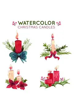 简约手绘感恩节蜡烛免抠元素