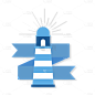 扁平-SVG-航海创意元素贴纸-灯塔