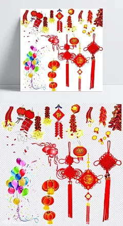 春节小元素|红色,气球,灯笼,中国节,生活用品,装饰元素