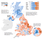 英国脱欧大局已定，图为公投结果的地区分布